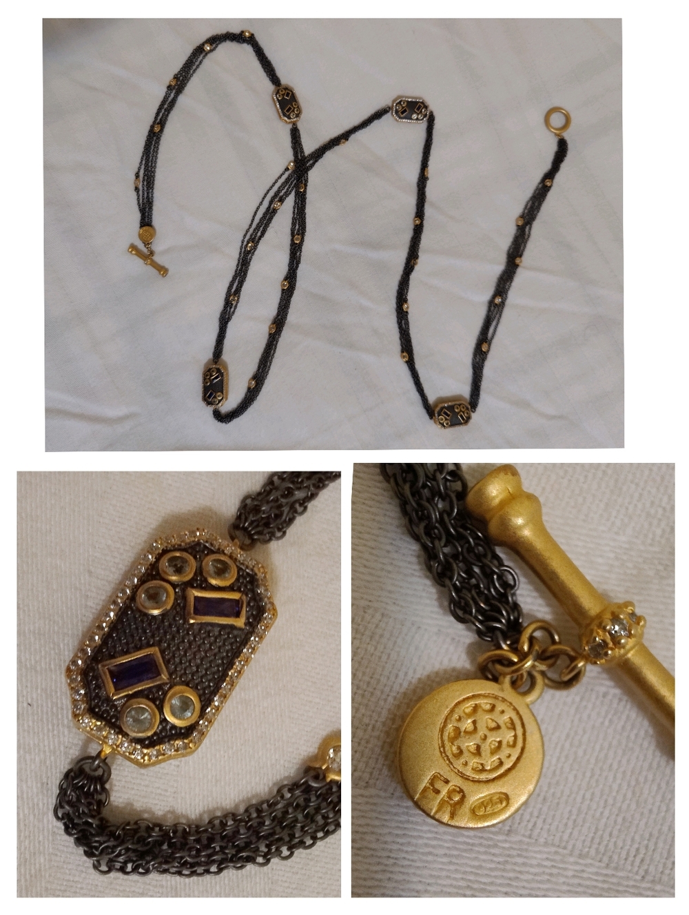 Freida Rothman Signature Pave 4 Stations 40" Long 5-strand Necklace